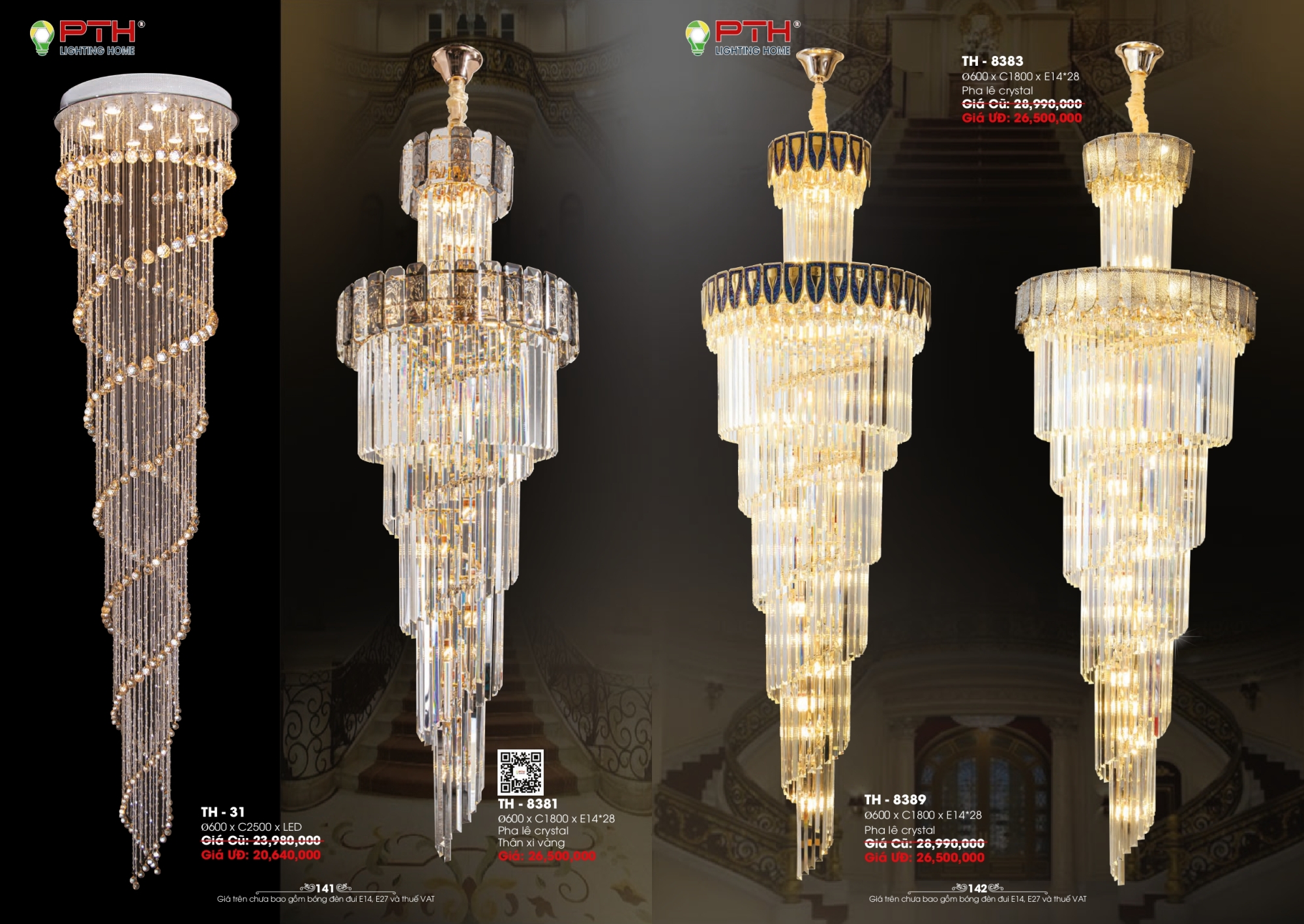 Bảng giá đèn trang trí PTH Lighting Home 2026